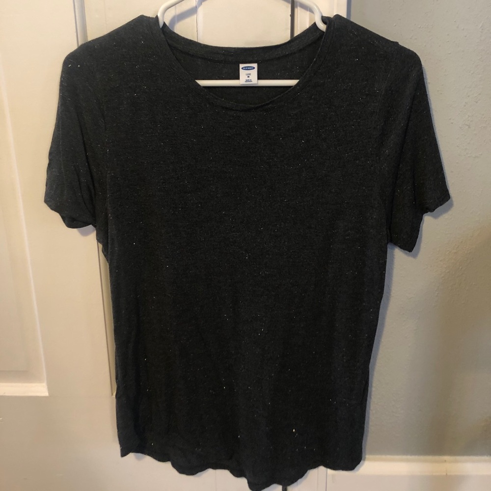 Old Navy gray glitter luxe top